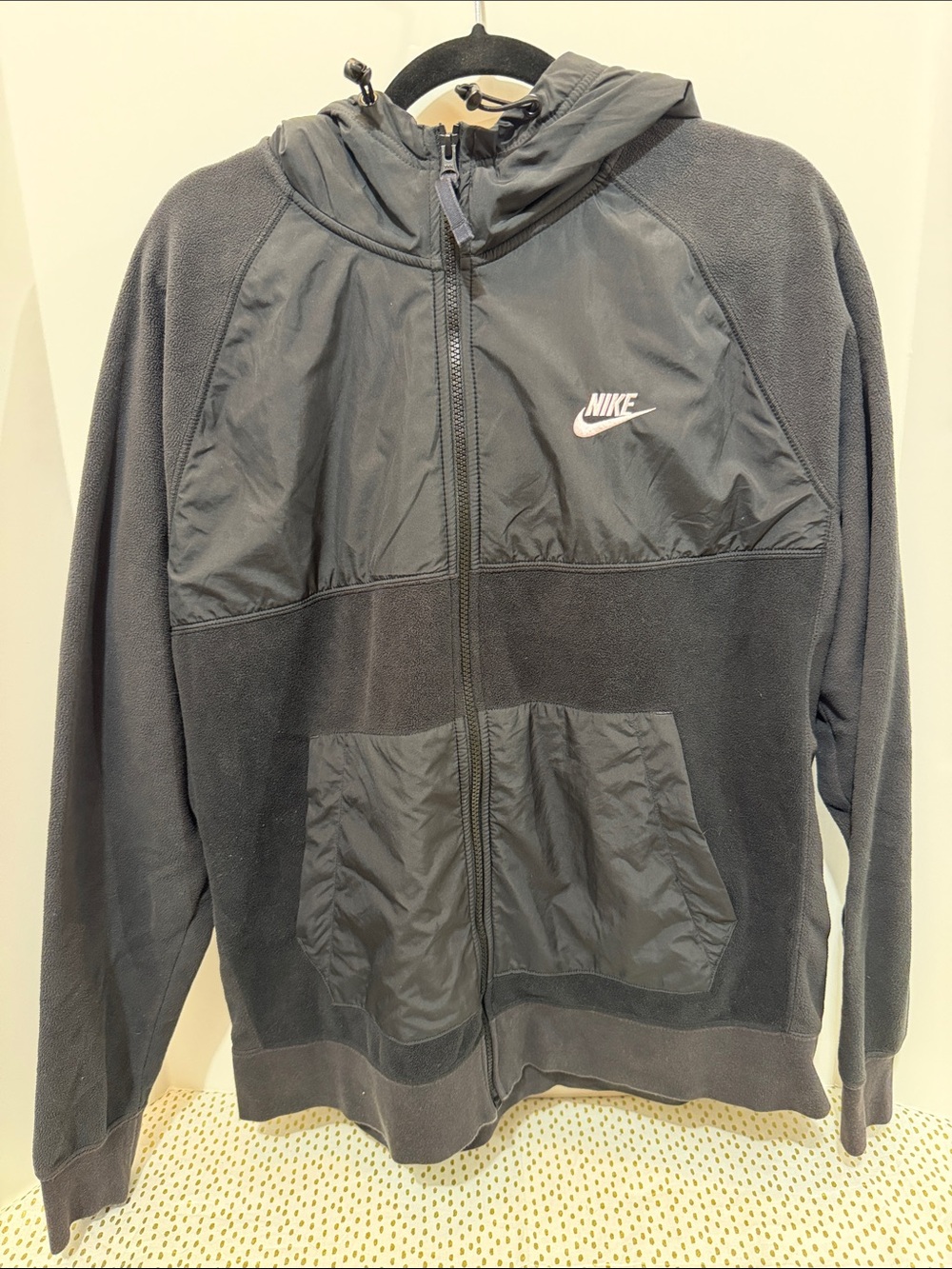 Nike Men’s Black Hooded Full-Zip Fleece Jacket